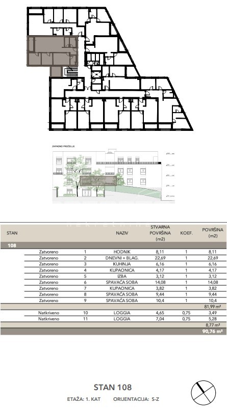 Prodaja, Stan, Črnomerec, Kuniščak, 4s, 90m2