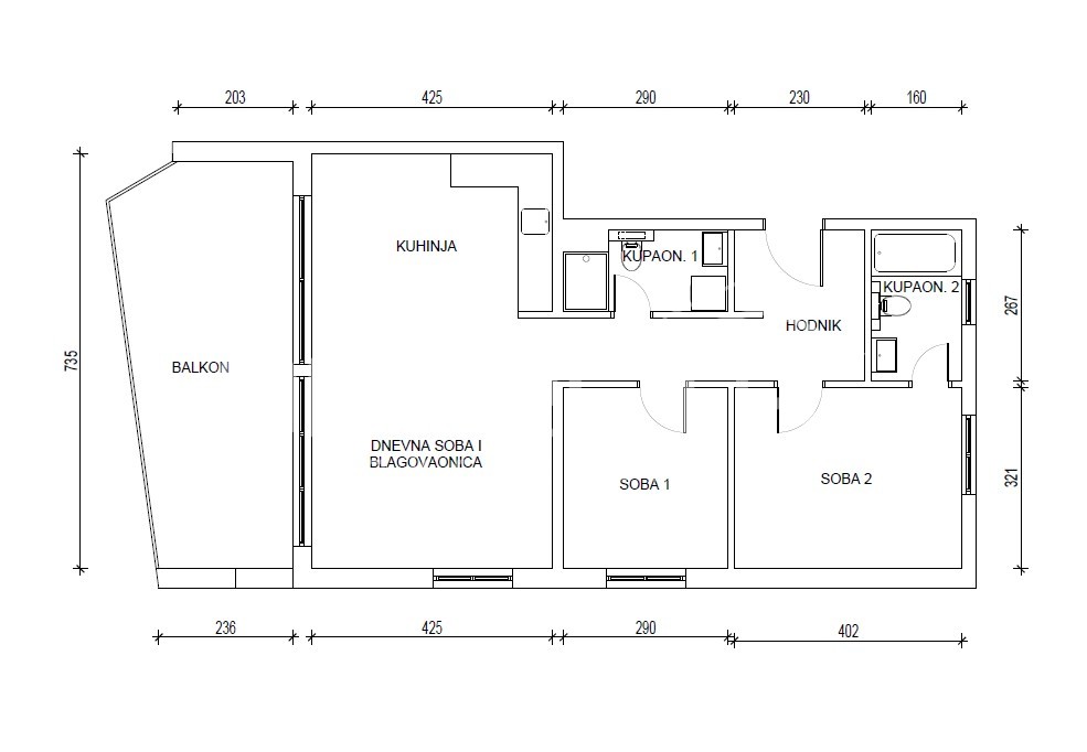Sale, Apartment, Centar, Ante Šercera, 3r, 94m2
