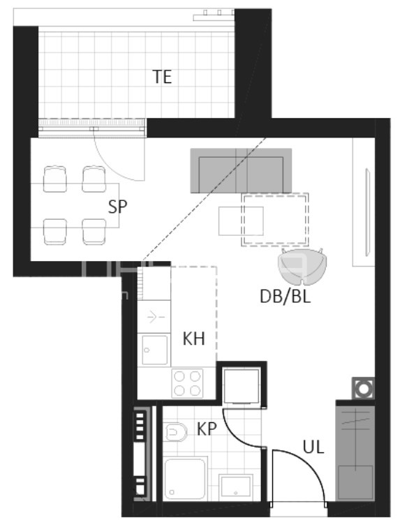 Sale, Flat, Delnice, Lujzijana ulica, One room flat, 31m2