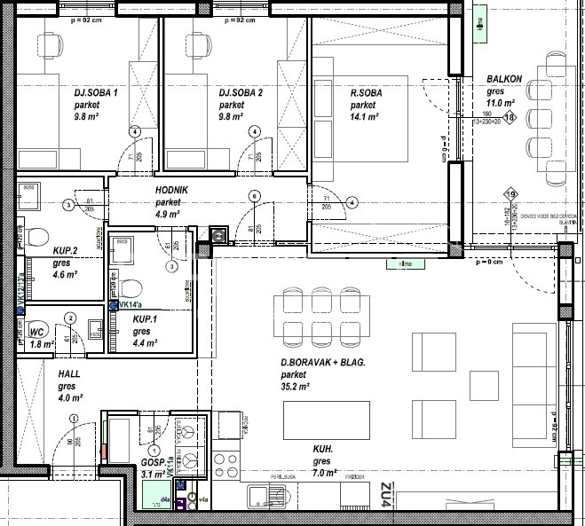 Prodaja, Stan, Globetka, Vukovarska, 3,5s, 98m2