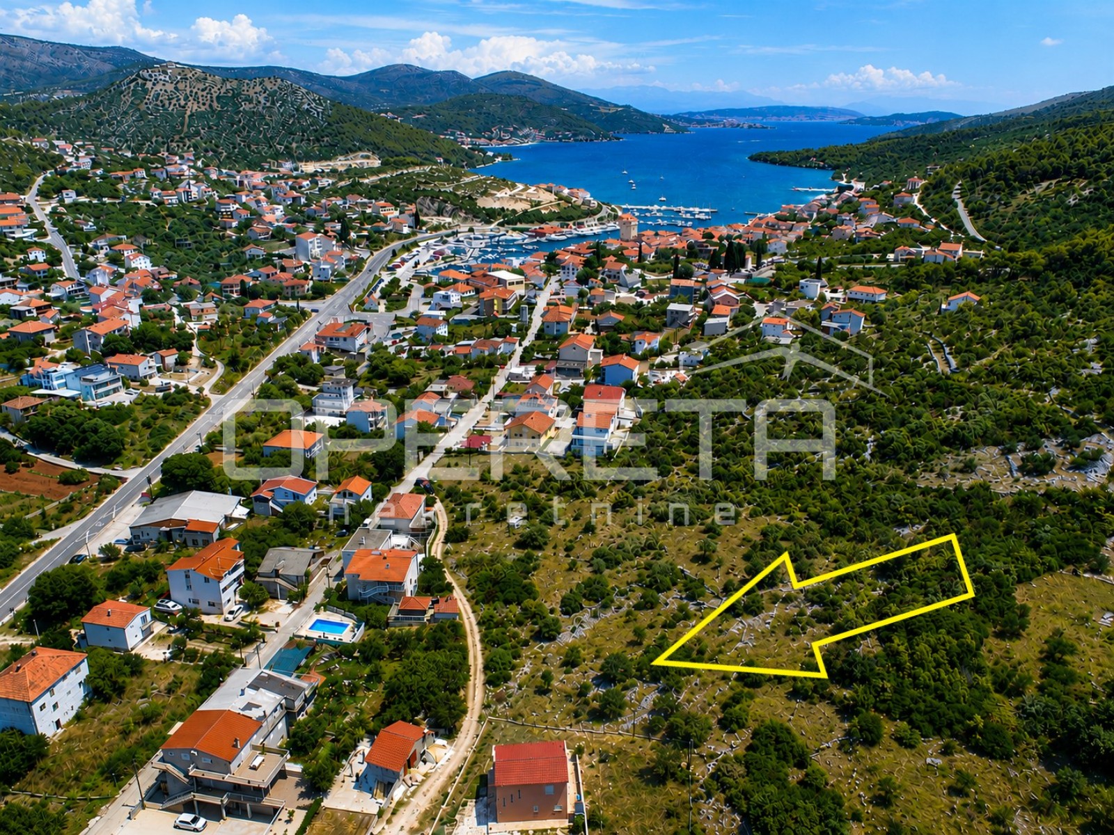 Građevinsko zemljište, pogled na more, mir, blizina plaže, Marina