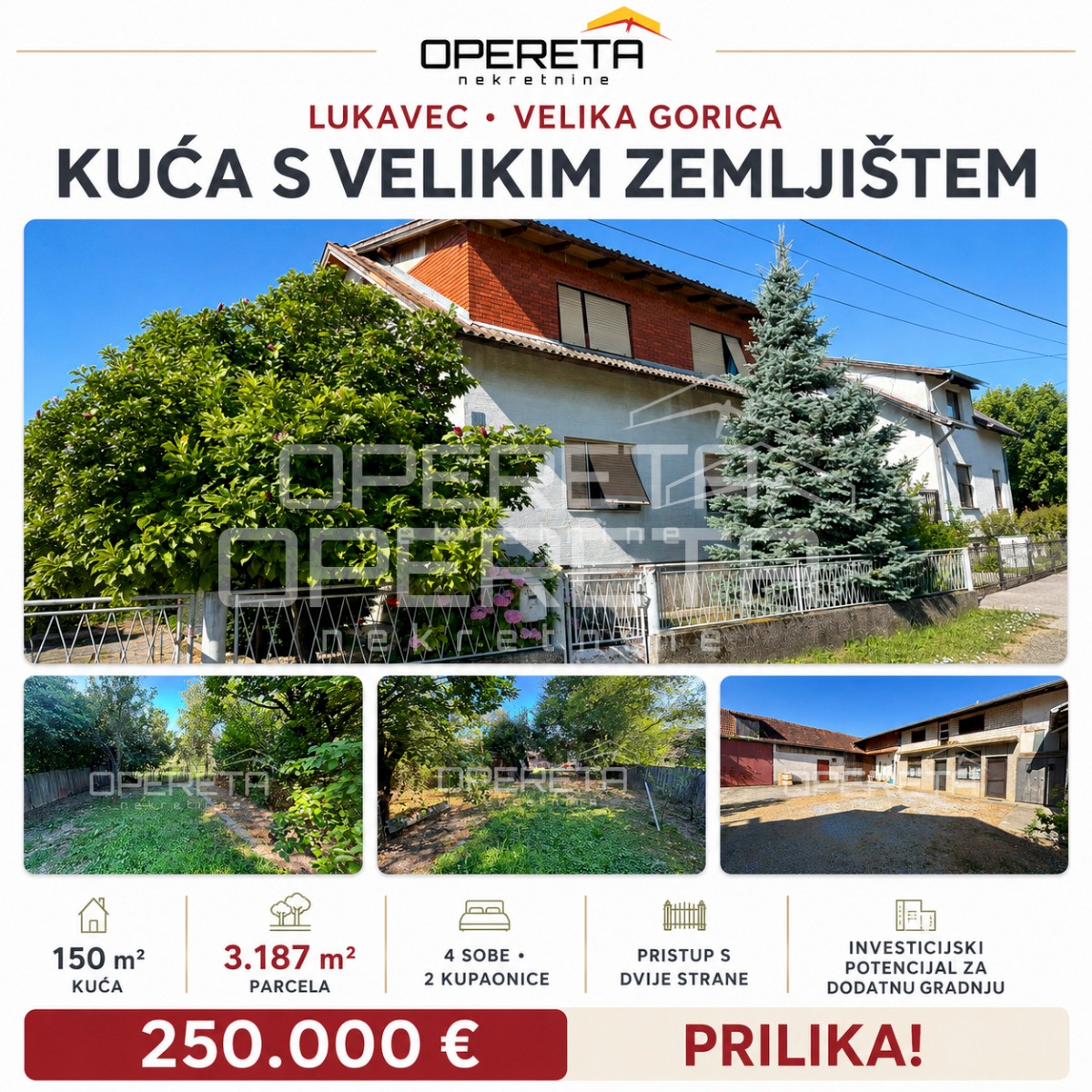 PRODEJ, DŮM S POZEMKEM, LUKAVEC, OKOLÍ VELIKÉ GORICE